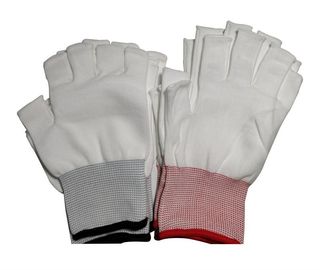 Gants sans couture de revêtement de polyester de demi doigt réutilisables pour le Cleanroom